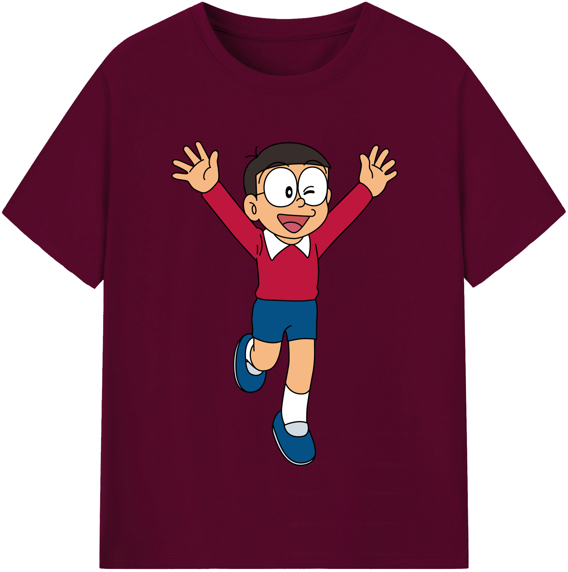 （画像用） ドラえもん 野比 のび太 Doraemon Nobita Nobi レディースカジュアルプリントTシャツ（綿100％）